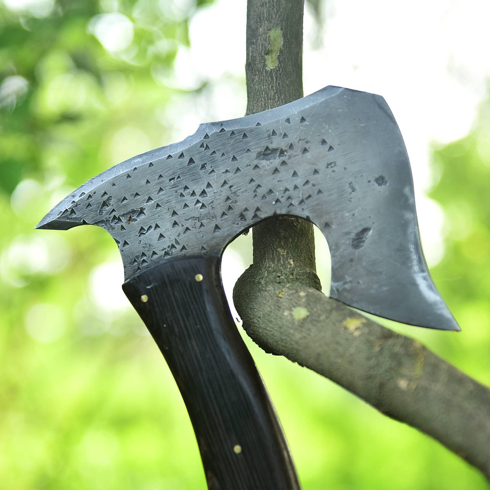 Kmcutlery Forged In Fire Custom Made Viking War Axes Wangi Wood With Brass Work 9020 1