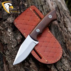 handmade d2 steel skinner knife sheathe & mazil pen handle with leather sheathe gift for usa father's day gift for men