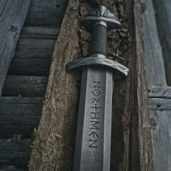handmade damascus steel viking sword battle ready medieval sword +scabbard gift for usa father's day gift for men