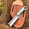 Handmade D2 Steel Cowboy Knife Bull Cutter Skinner Knife Resin Handle With Leather Sheathe Gift For USA Fathers Day 0