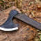 Hand Forged Celtic Axe Viking Beard AxeHand Engraved Runes Black Head Axe Brown Leather Crossed Functional Outdoor 2