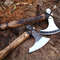 Handmade Carbon Steel Viking Axe 2 PEC Lot Of AXE Wood Handle With Leather Sheathe Gift For USA Fathers Day Gift 0