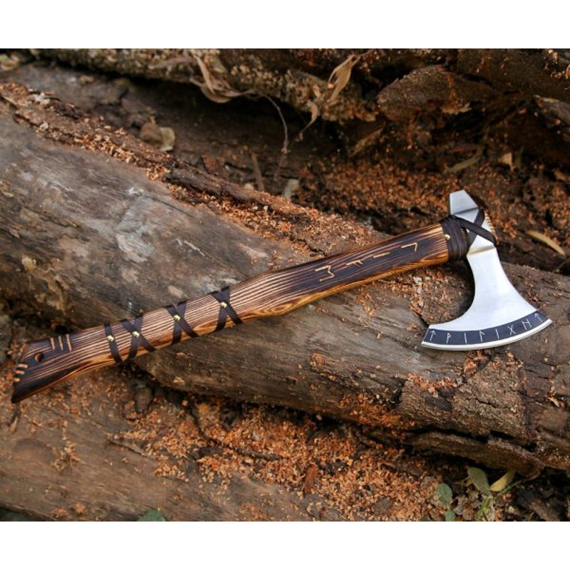 Handmade Carbon Steel Viking Axe 2 PEC Lot Of AXE Wood Handle With Leather Sheathe Gift For USA Fathers Day Gift 2