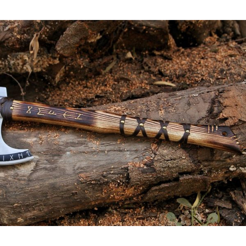 Handmade Carbon Steel Viking Axe 2 PEC Lot Of AXE Wood Handle With Leather Sheathe Gift For USA Fathers Day Gift 4