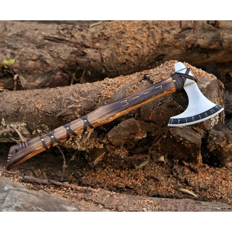 Handmade Carbon Steel Viking Axe 2 PEC Lot Of AXE Wood Handle With Leather Sheathe Gift For USA Fathers Day Gift 5