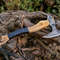 Handmade Carbon Steel Axe Viking Axe Wood Leather Reap Handle With Leather Sheathe Gift For USA Fathers Day Gift 4