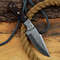 Handmade Damascus Steel Hunting Knife Wood Sheathe Handle With Leather Sheathe Gift For USA Fathers Day Gift For Men 1