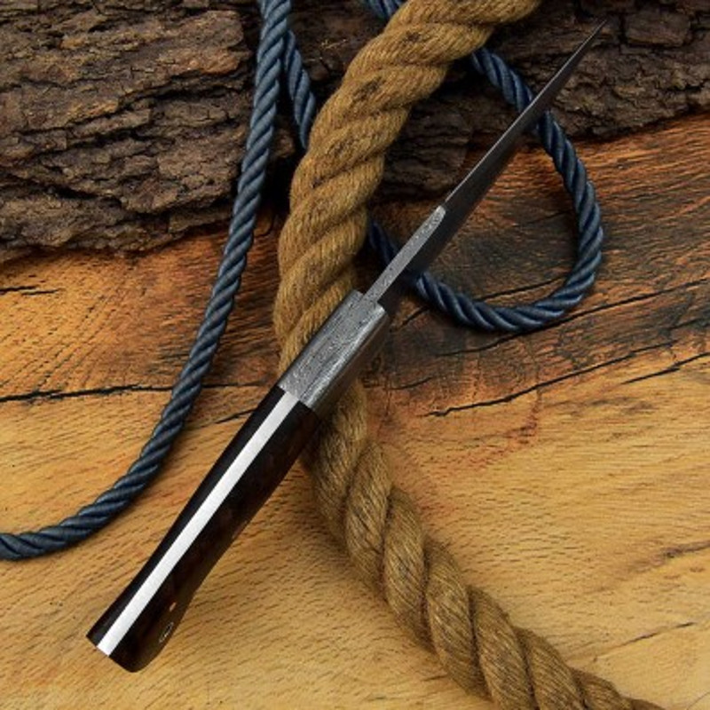 Handmade Damascus Steel Hunting Knife Wood Sheathe Handle With Leather Sheathe Gift For USA Fathers Day Gift For Men 2