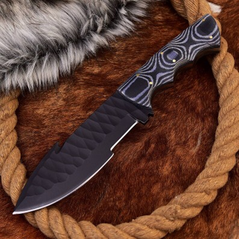 Handmade Carbon Steel Hunting Tracer Knife Sheathe Handle With Leather Sheathe Gift For USA Fathers Day Gift For Men 0