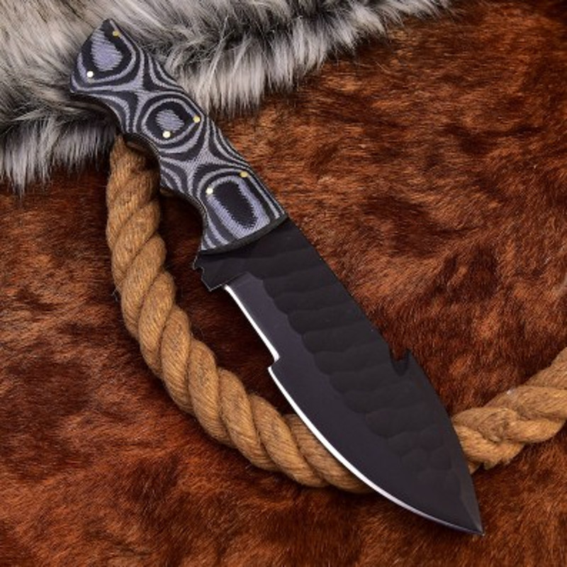 Handmade Carbon Steel Hunting Tracer Knife Sheathe Handle With Leather Sheathe Gift For USA Fathers Day Gift For Men 1