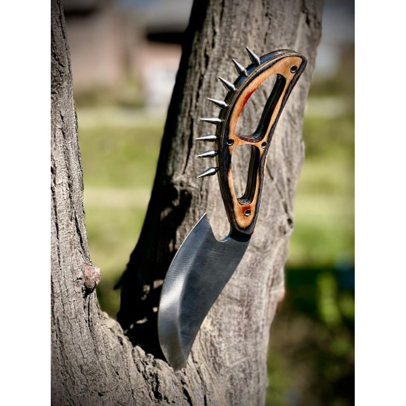 Handmade D2 Steel Hunting Knife Steel Handle With Leather Sheathe Gift For USA Fathers Day Gift For Men Groomsman 1