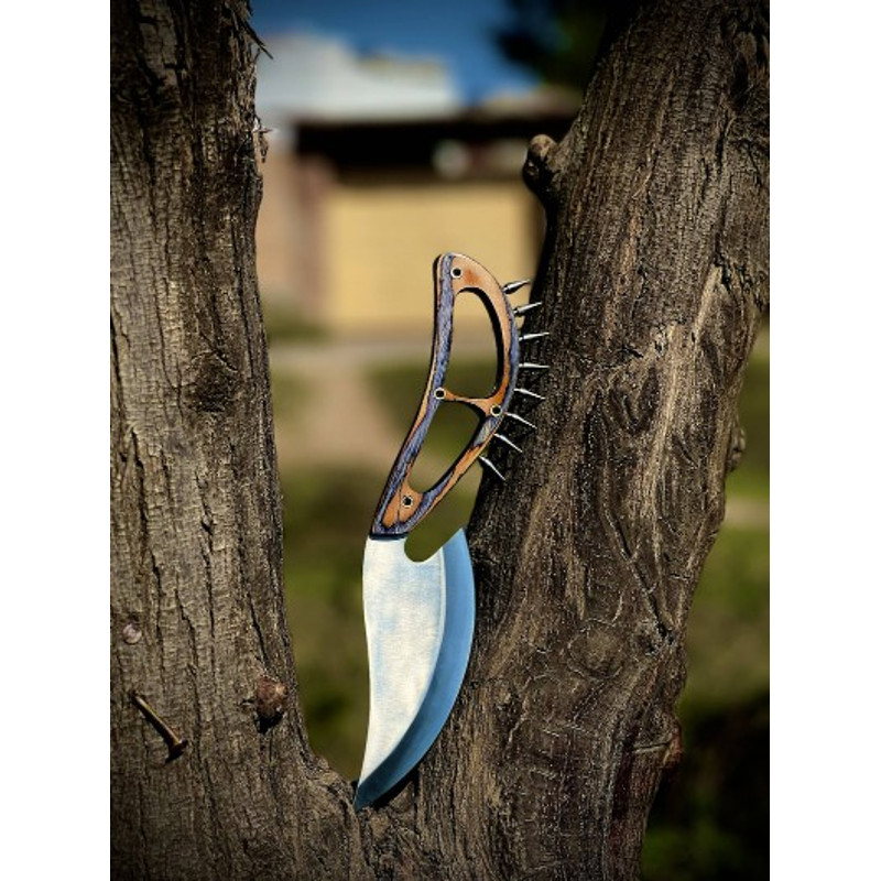 Handmade D2 Steel Hunting Knife Steel Handle With Leather Sheathe Gift For USA Fathers Day Gift For Men Groomsman 2