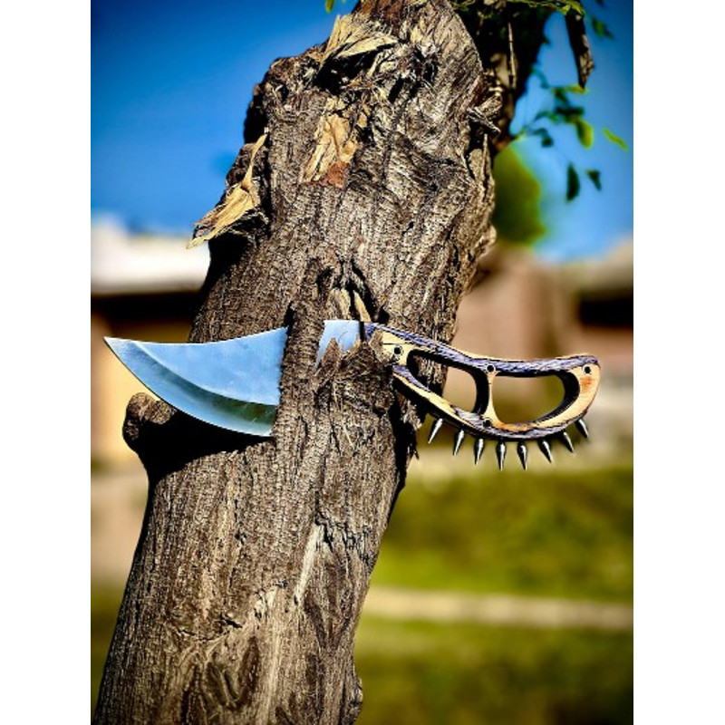 Handmade D2 Steel Hunting Knife Steel Handle With Leather Sheathe Gift For USA Fathers Day Gift For Men Groomsman 3