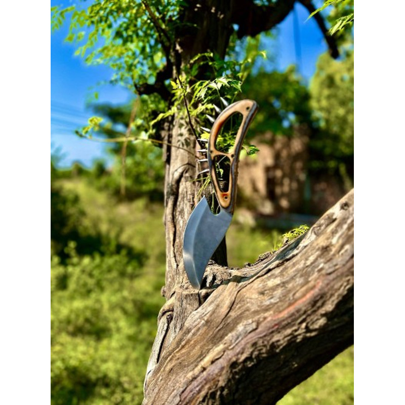 Handmade D2 Steel Hunting Knife Steel Handle With Leather Sheathe Gift For USA Fathers Day Gift For Men Groomsman 4