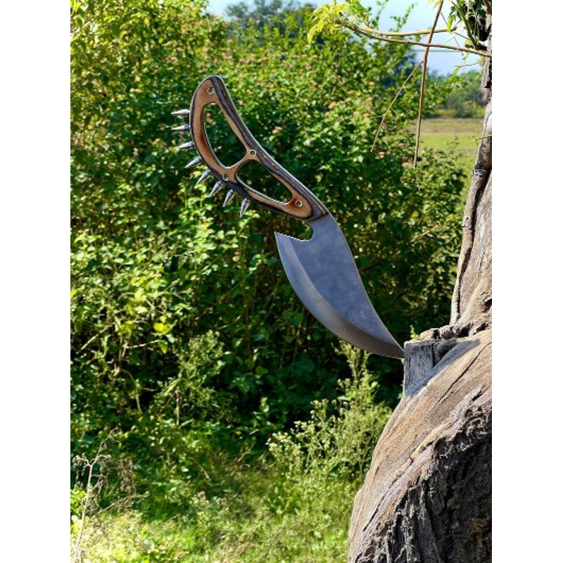 Handmade D2 Steel Hunting Knife Steel Handle With Leather Sheathe Gift For USA Fathers Day Gift For Men Groomsman 5