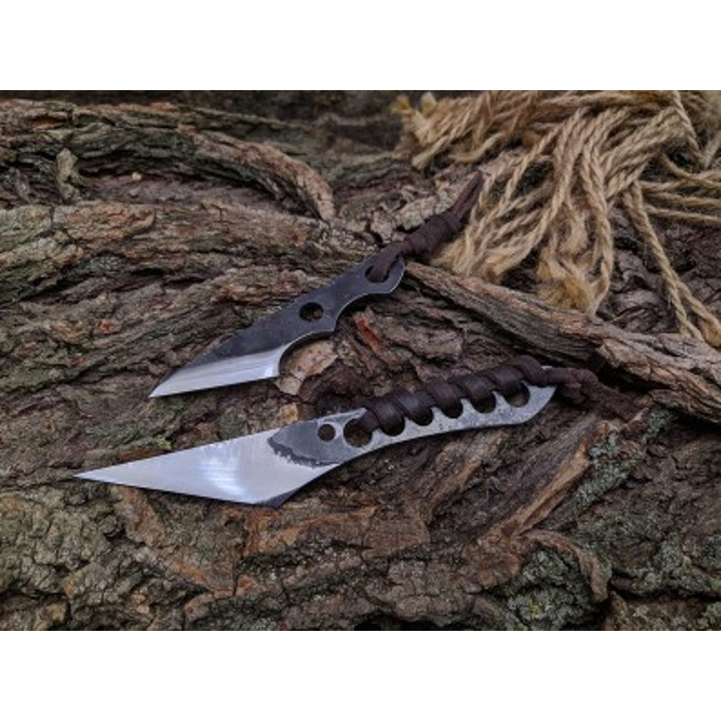 Handmade Carbon Steel Hunting Knife 2 PEC Lot Of Skinner Knife Steel Handle With Leather Sheathe Gift For USA 2