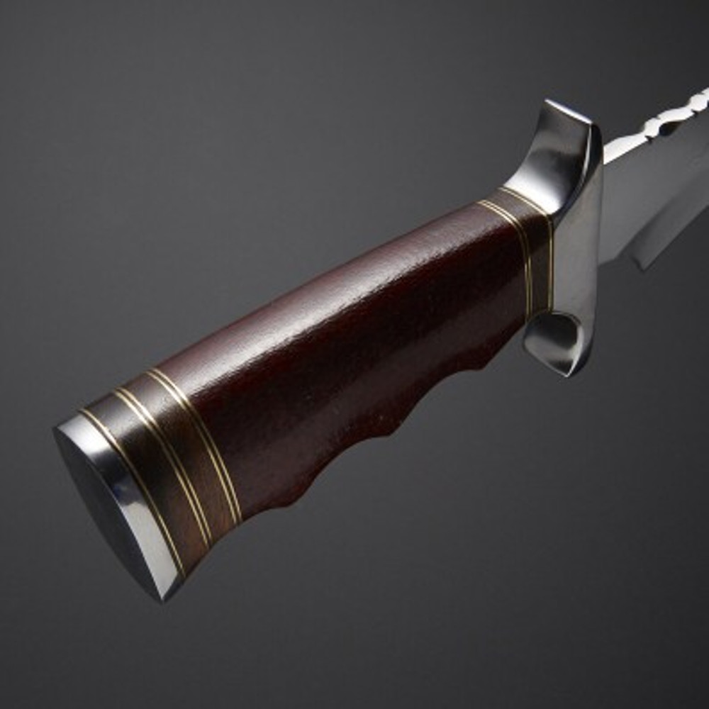 Handmade Carbon Steel Skinner Knife Bowie Knife Olive Wood Brass Handle With Leather Sheathe Gift For USA 2