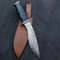Handmade Damascus Steel Bowie Knife Buffalo Horn Handle With Leather Sheathe Gift For USA Fathers Day Gift For Men 1