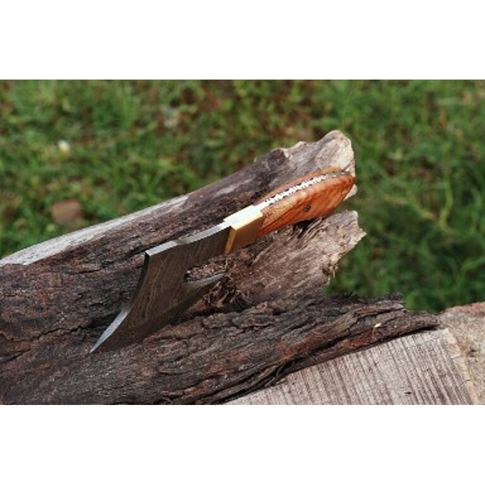 Handmade Damascus Steel Small Axe Hunting Camping Collectable Amazing Gift Christmas Gift Olive Wood Brass Handle 1