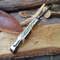 Handmade Damascus Steel Pocket Knife Stag Horn Handle With Leather Sheathe Gift For USA For Men Groom 2