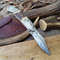Handmade Damascus Steel Pocket Knife Stag Horn Handle With Leather Sheathe Gift For USA For Men Groom 4