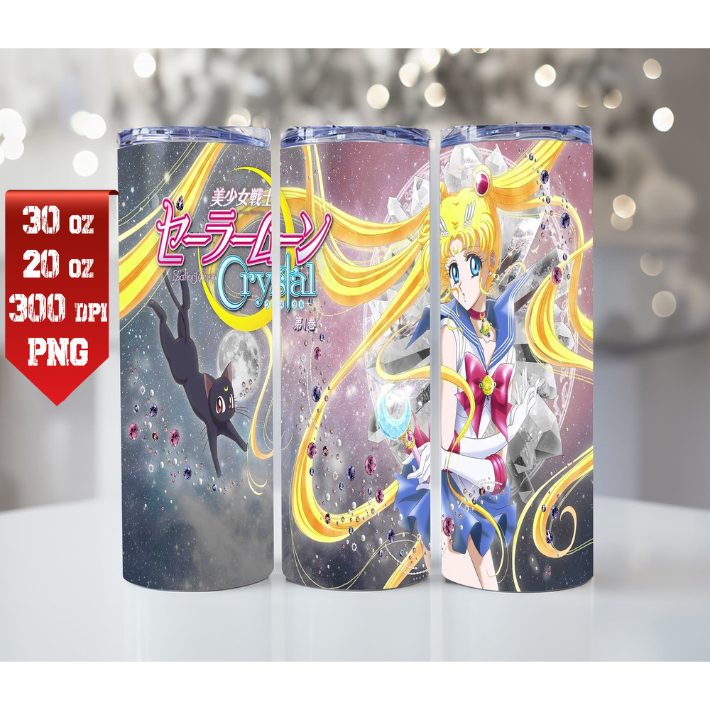 Water Bottle Tumbler 20oz 30oz Sailor Moon Tumbler Wrap Skinny Tumbler 2 0