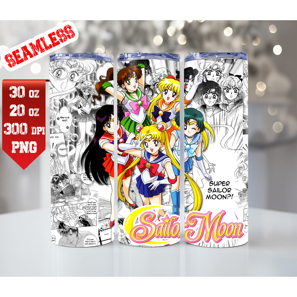 Water Bottle Tumbler 20oz 30oz Sailor Moon Tumbler Wrap Skinny Tumbler 4 0