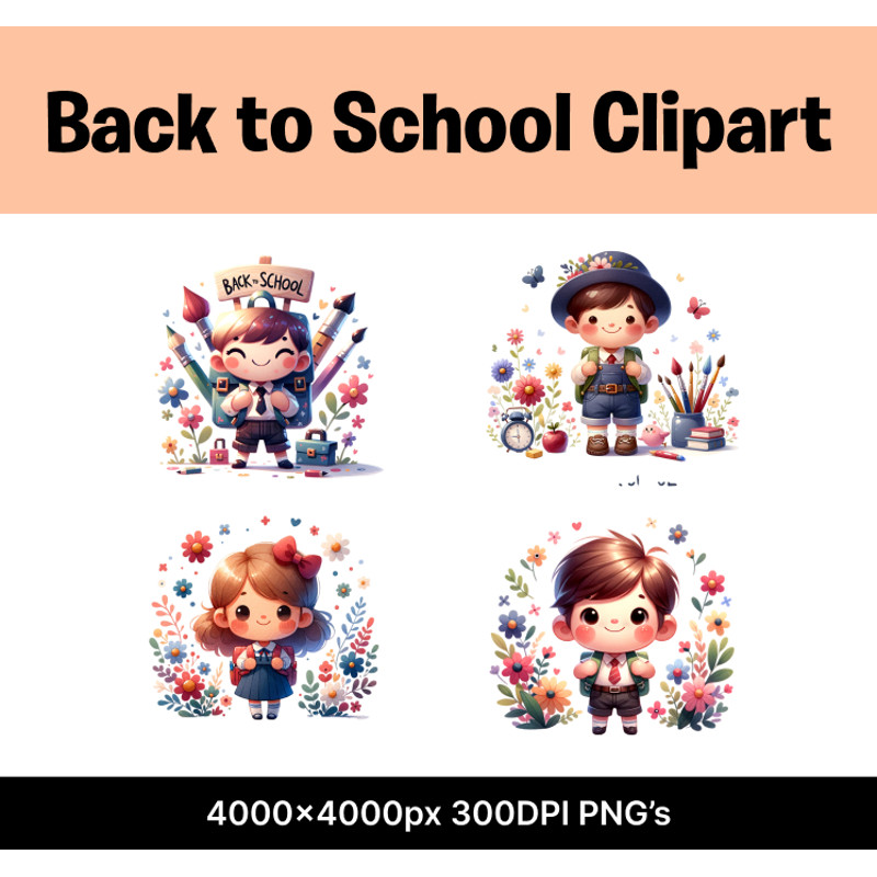 Back To School Nursery Cliparts Bundle 0