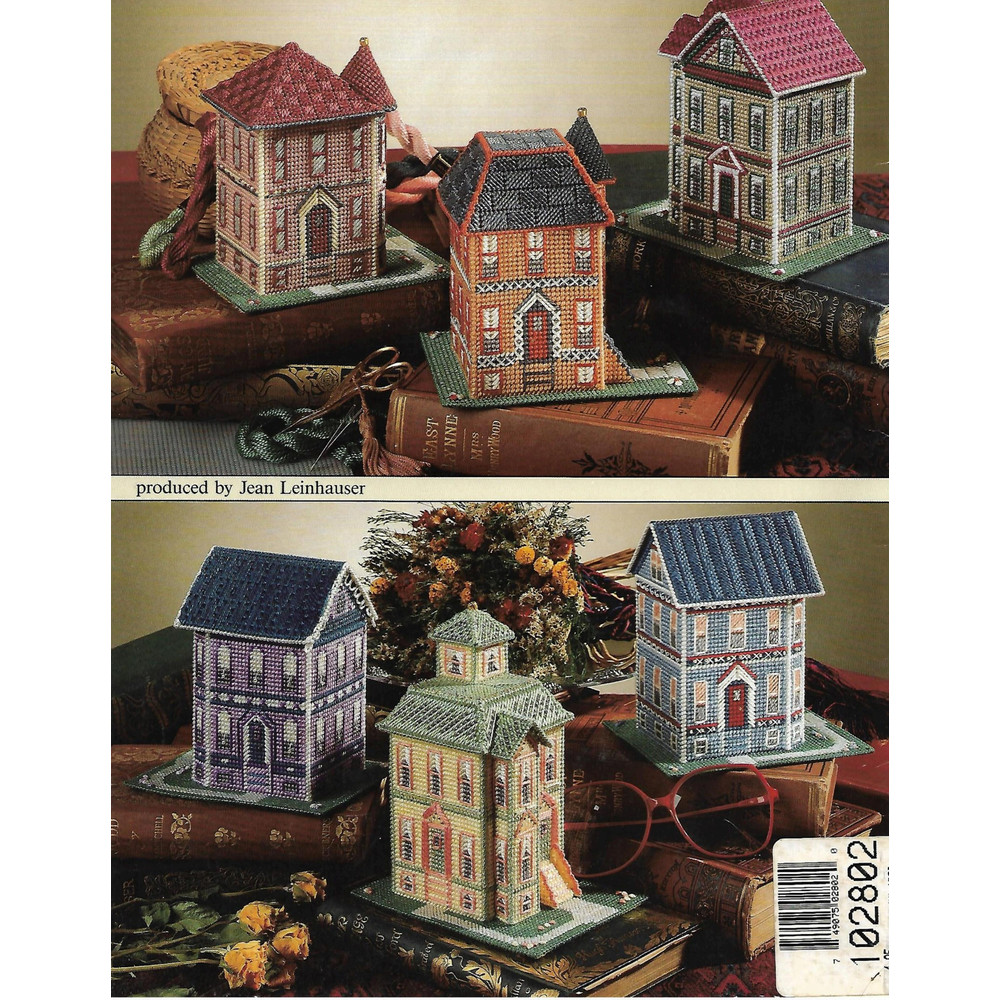Painted Ladies Victorian Houses In Plastic Canvas 1