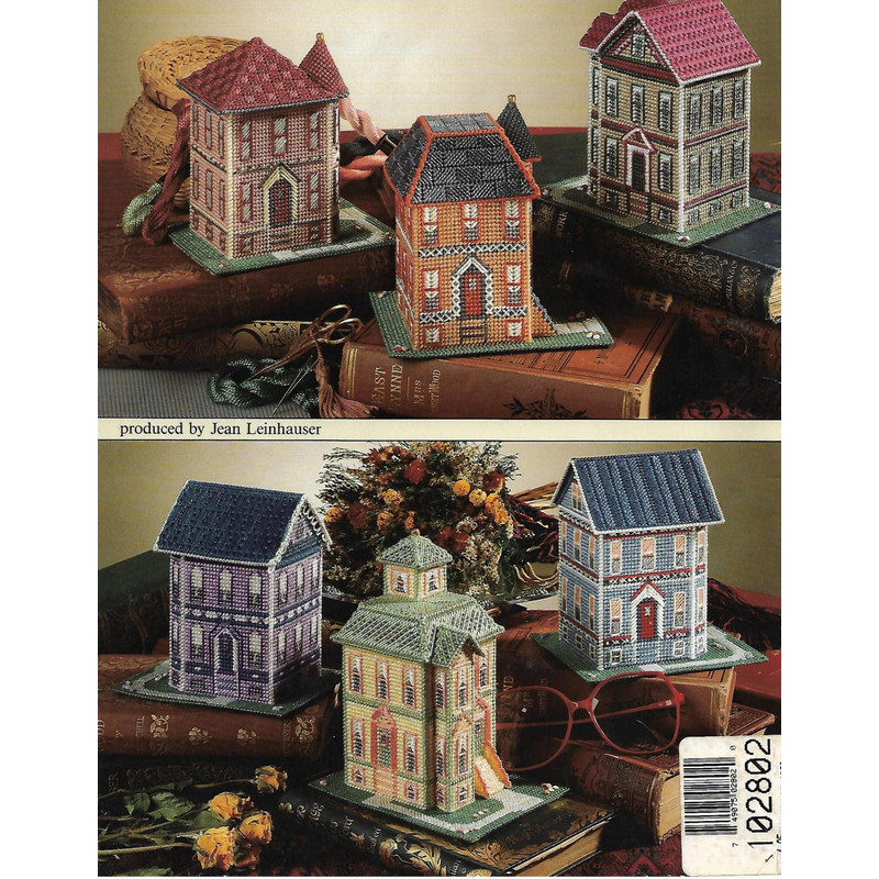 Painted Ladies Victorian Houses In Plastic Canvas 1