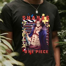 red haired shanks one piece wan pisu urban anime unisex t-shirt