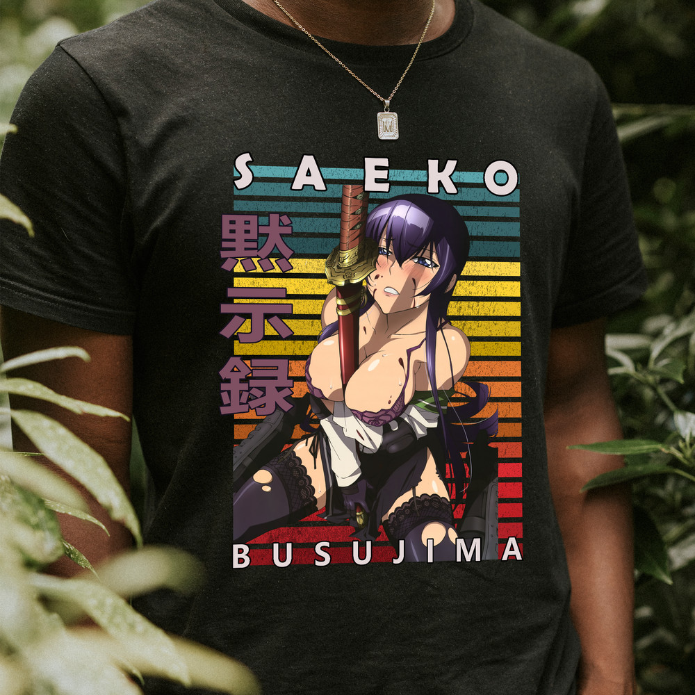 Saeko Busujima Highschool Of The Dead HOTD Retro Style Anime Unisex TShirt 0