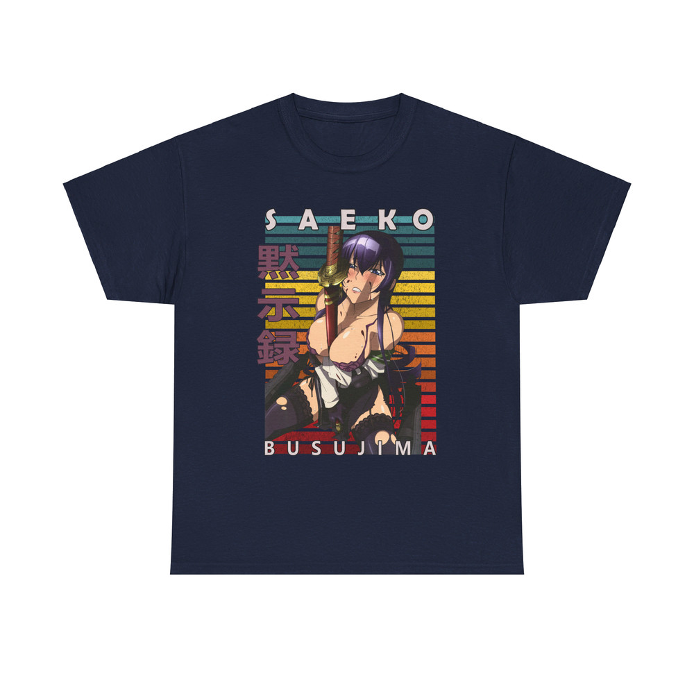 Saeko Busujima Highschool Of The Dead HOTD Retro Style Anime Unisex TShirt 5