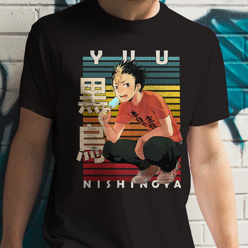 Yuu Nishinoya Haikyu Haikyuu Retro Style Anime Unisex TShirt 0
