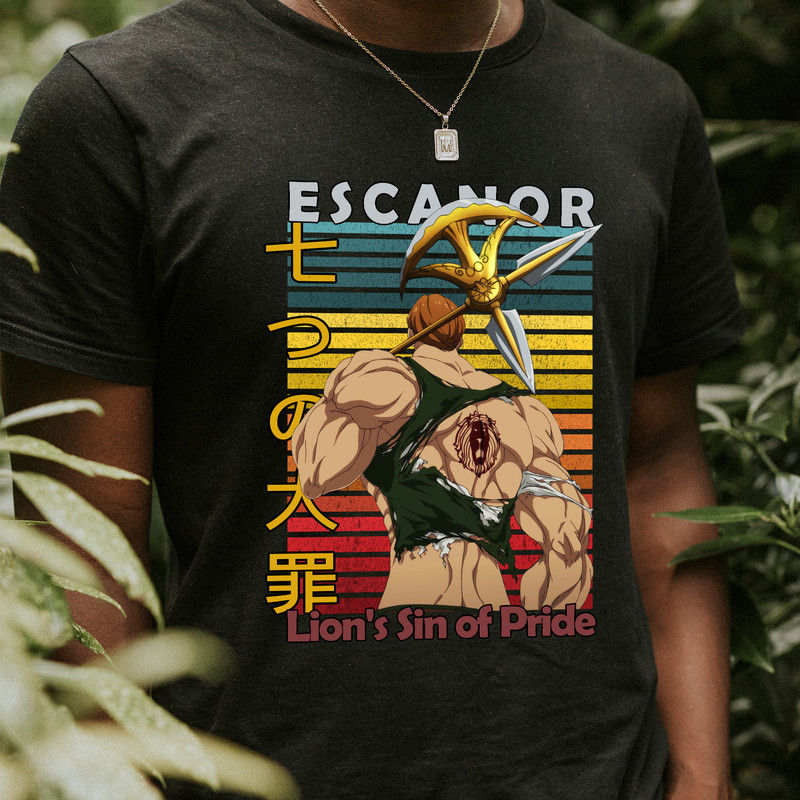 Escanor Lion Sin Of Pride Seven Deadly Sins Nanatsu No Taizai Retro Style Anime Unisex TShirt 0