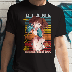 diane serpent sin of envy seven deadly sins nanatsu no taizai retro style anime unisex t-shirt