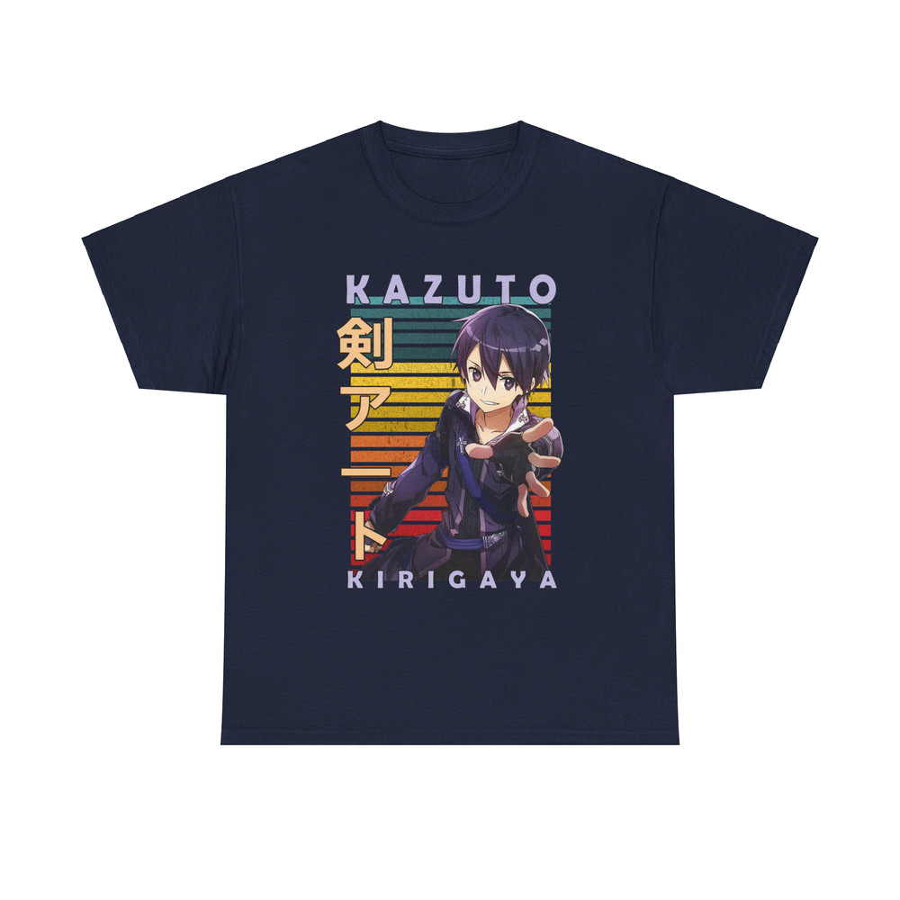 Kirito Kazuto Kirigaya Sword Art Online SAO Sodo Ato Onrain Retro Style Anime Unisex TShirt 5