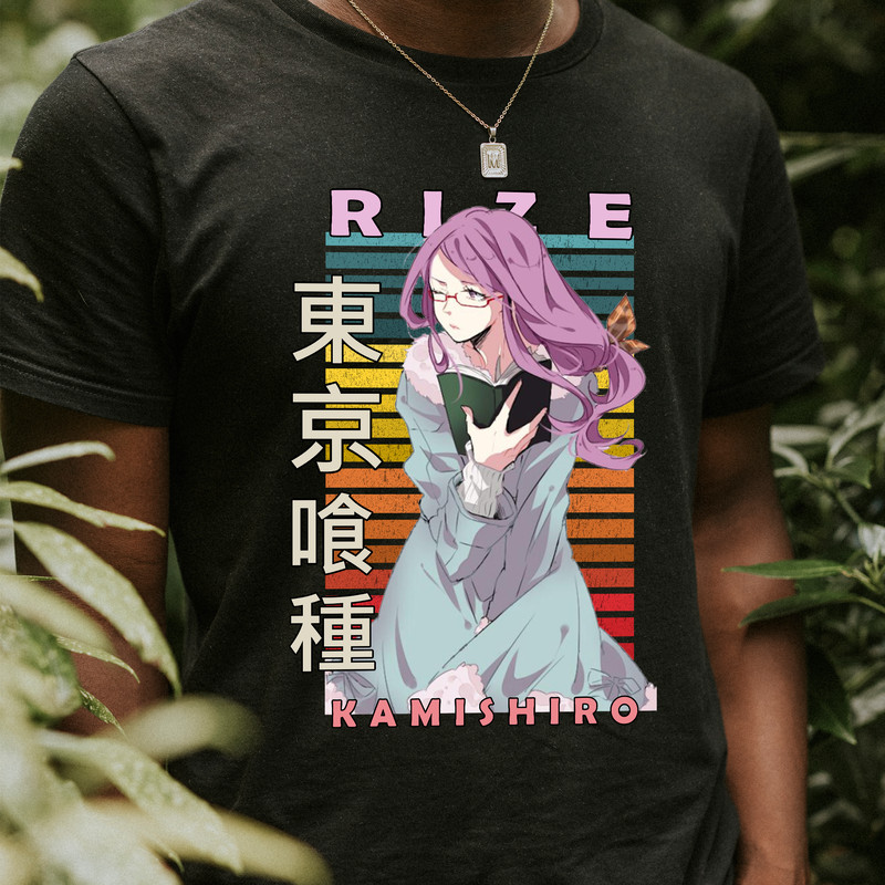 Rize Kamishiro Tokyo Ghoul Tokyo Guru Retro Style Anime Unisex TShirt 0