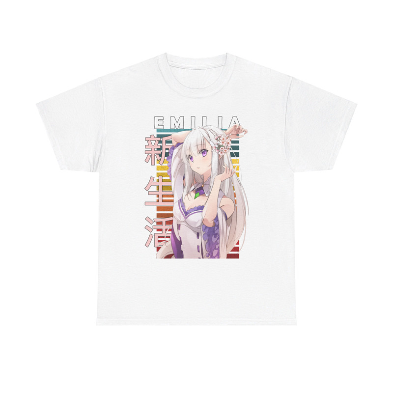 Emilia ReZero Starting Life In Another World Retro Style Anime Unisex TShirt 1