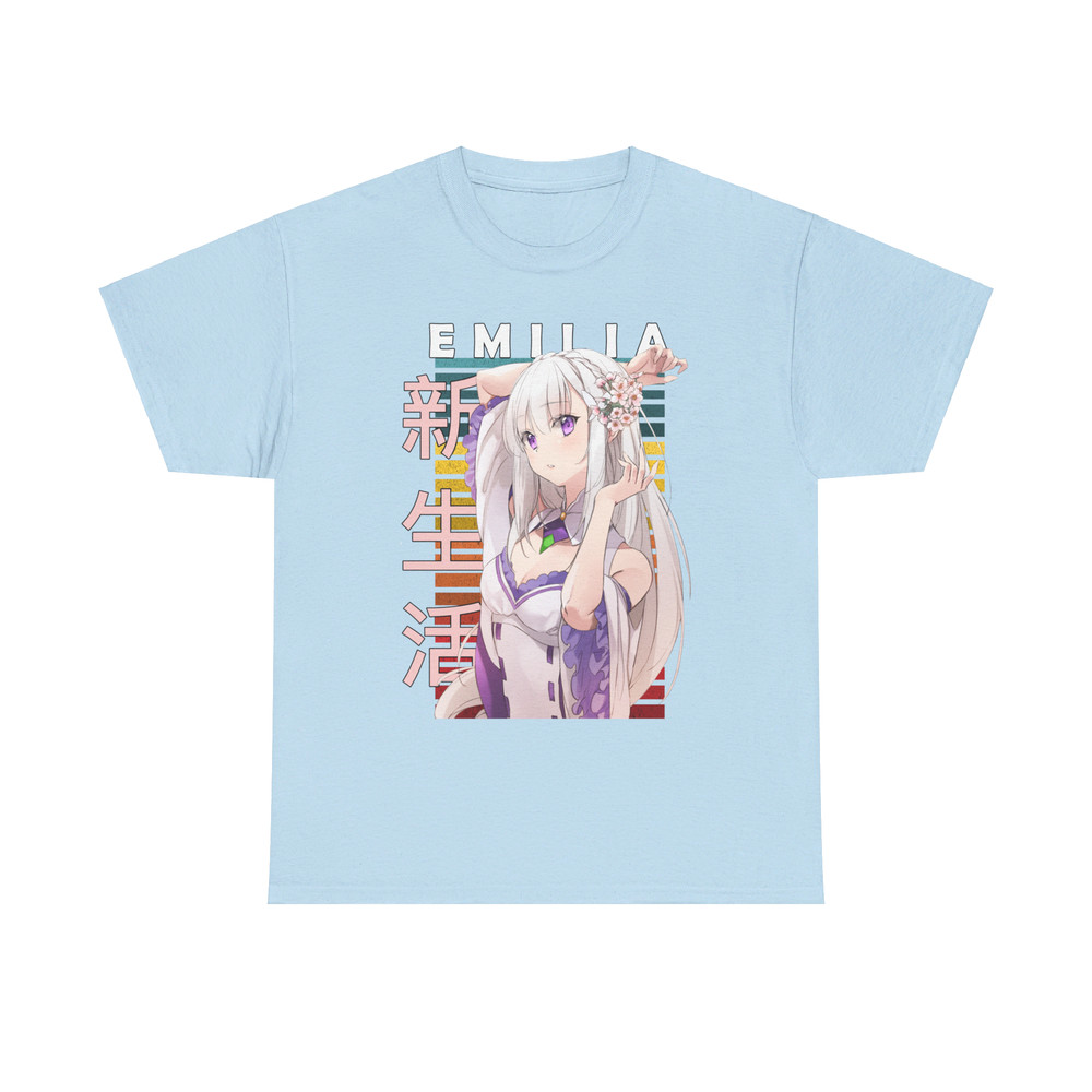 Emilia ReZero Starting Life In Another World Retro Style Anime Unisex TShirt 4