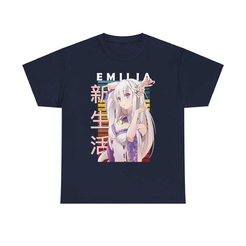 Emilia ReZero Starting Life In Another World Retro Style Anime Unisex TShirt 5