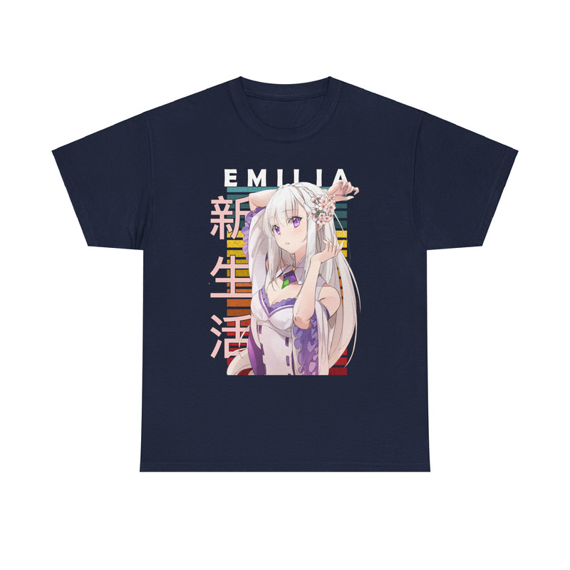Emilia ReZero Starting Life In Another World Retro Style Anime Unisex TShirt 5