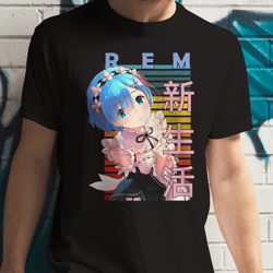rem rezero starting life in another world retro style anime unisex t-shirt
