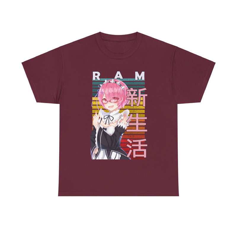 Ram ReZero Starting Life In Another World Retro Style Anime Unisex TShirt 2