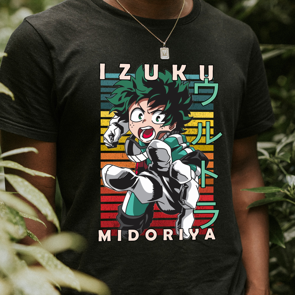 Deku Izuku Midoriya My Hero Academia Boku No Hero Academia Retro Style Anime Unisex TShirt 0