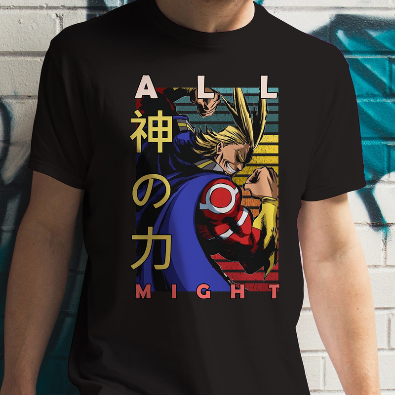 All Might Toshinori Yagi My Hero Academia Boku No Hero Academia Retro Style Anime Unisex TShirt 0