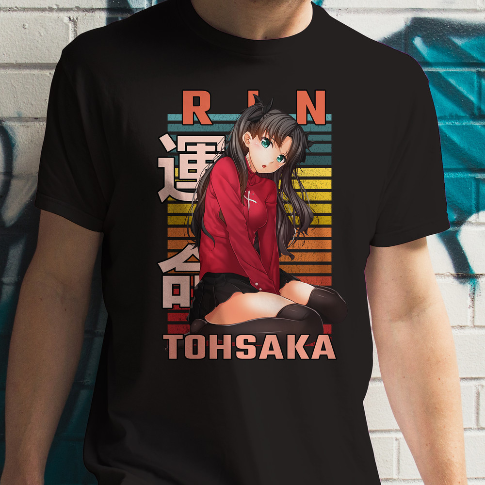 Rin Tohsaka Fate Stay Night Retro Style Anime Unisex TShirt 0