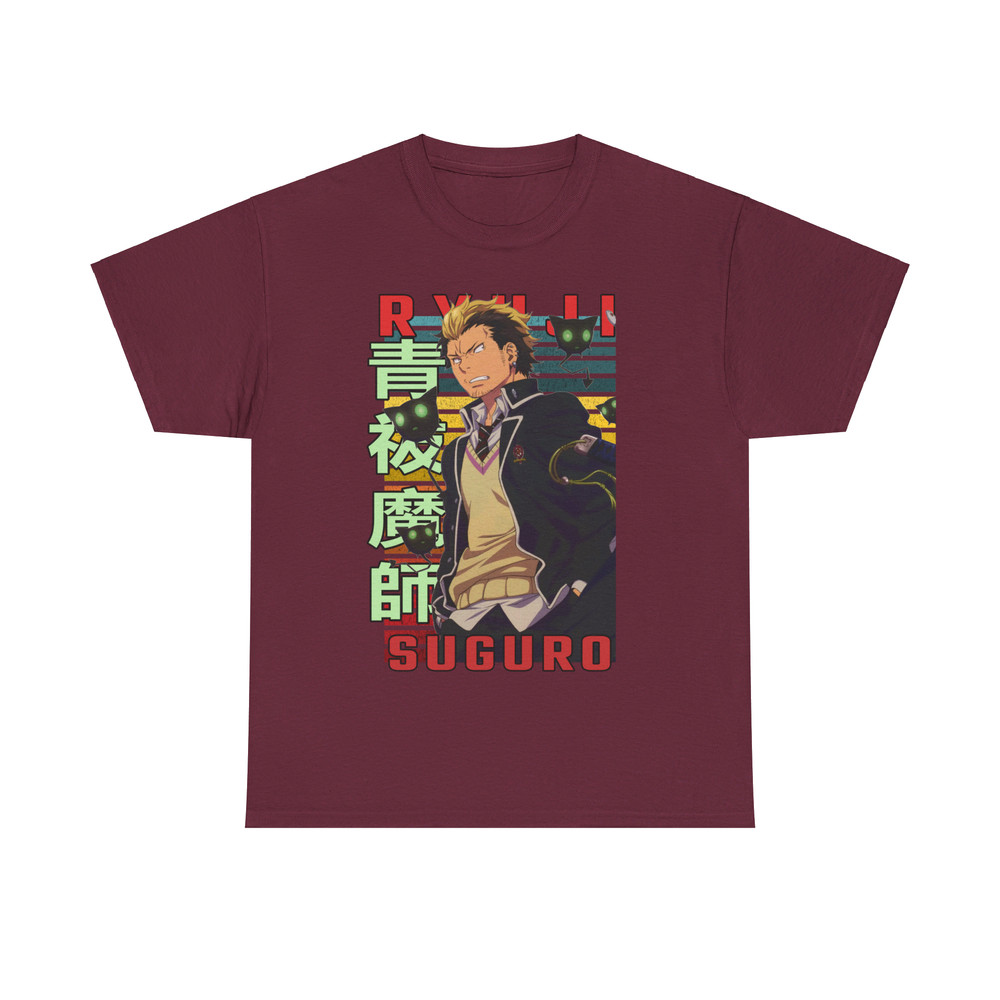 Ryuji Suguro Bon Blue Exorcist Ao No Ekusoshisuto Retro Style Anime Unisex TShirt 2