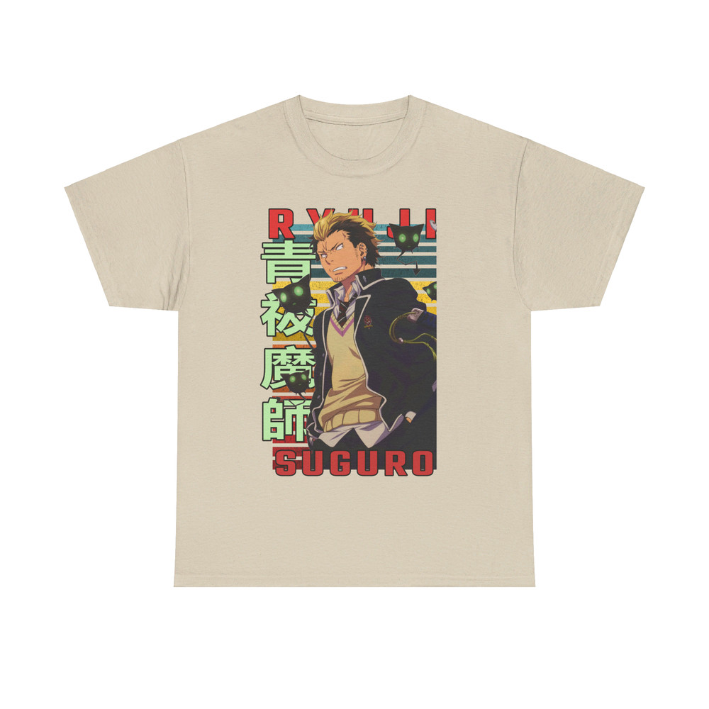 Ryuji Suguro Bon Blue Exorcist Ao No Ekusoshisuto Retro Style Anime Unisex TShirt 3