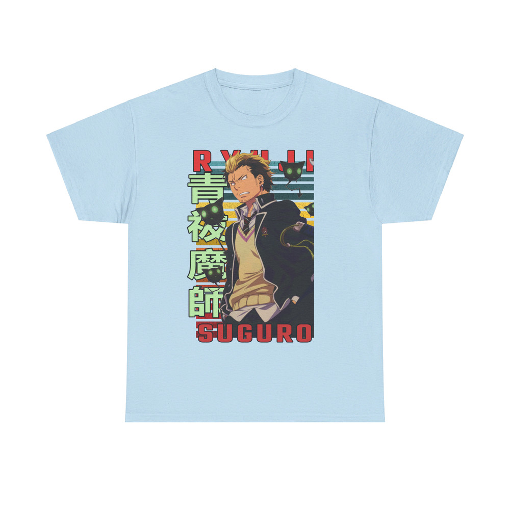 Ryuji Suguro Bon Blue Exorcist Ao No Ekusoshisuto Retro Style Anime Unisex TShirt 4